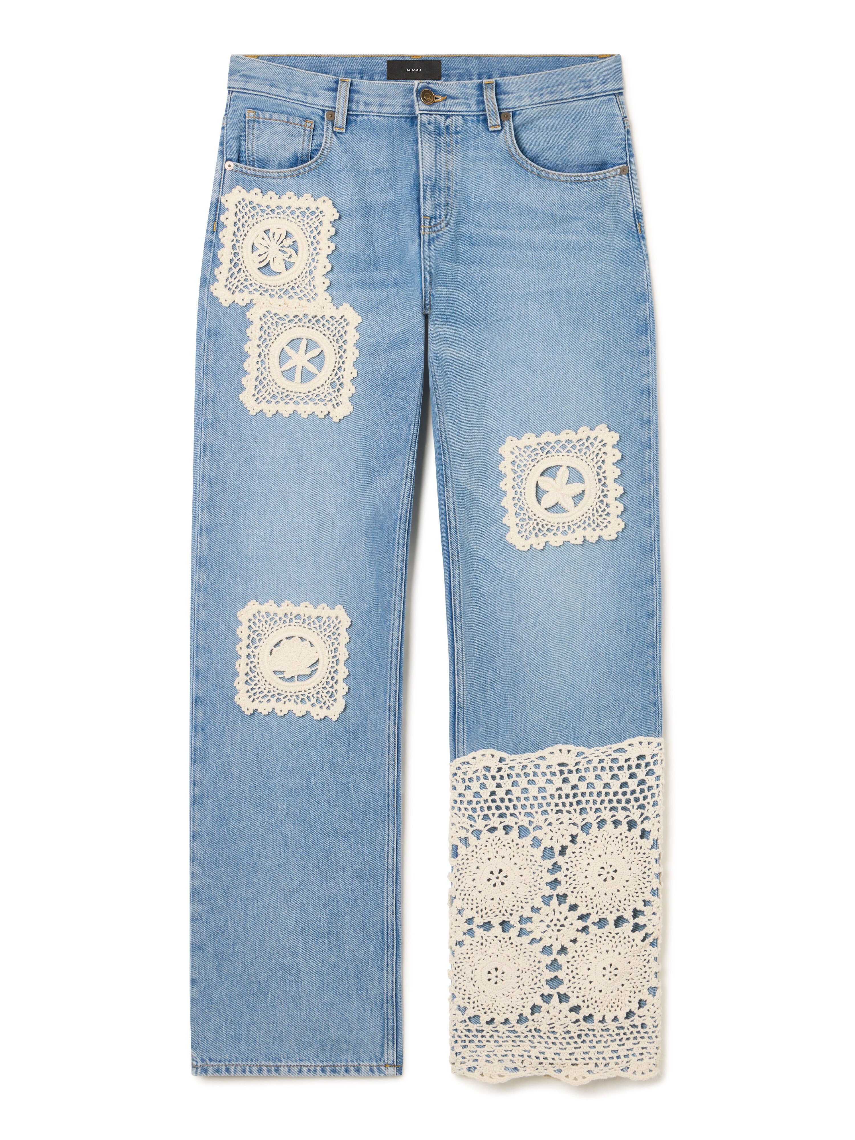 Alanui Island’S Diary Denim Pants Light Wash Denim LWYA019R26DEN002 Alanui Island’S Diary Denim Pants Light Wash Denim LWYA019R26DEN002