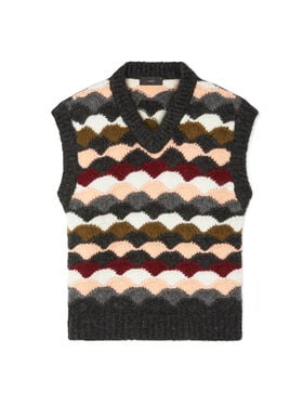 Alanui Shattered Stripes Vest Olive-Multicolor LWHZ003E25KNI001