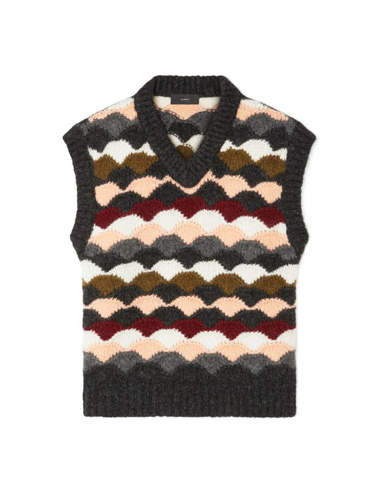 Alanui Shattered Stripes Vest Olive-Multicolor LWHZ003E25KNI001