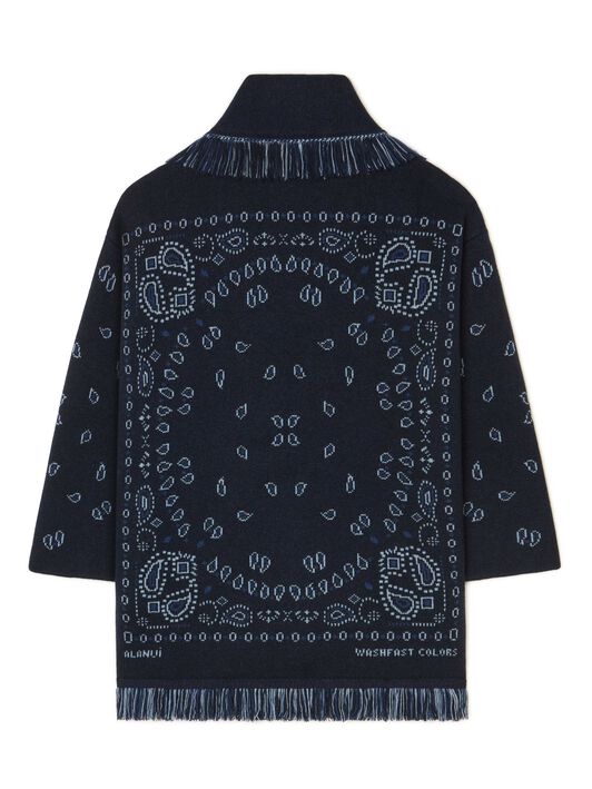 Alanui Bandana Jacquard Cardigan Midnight Blue-Multicolor LWHB064E24KNI002
