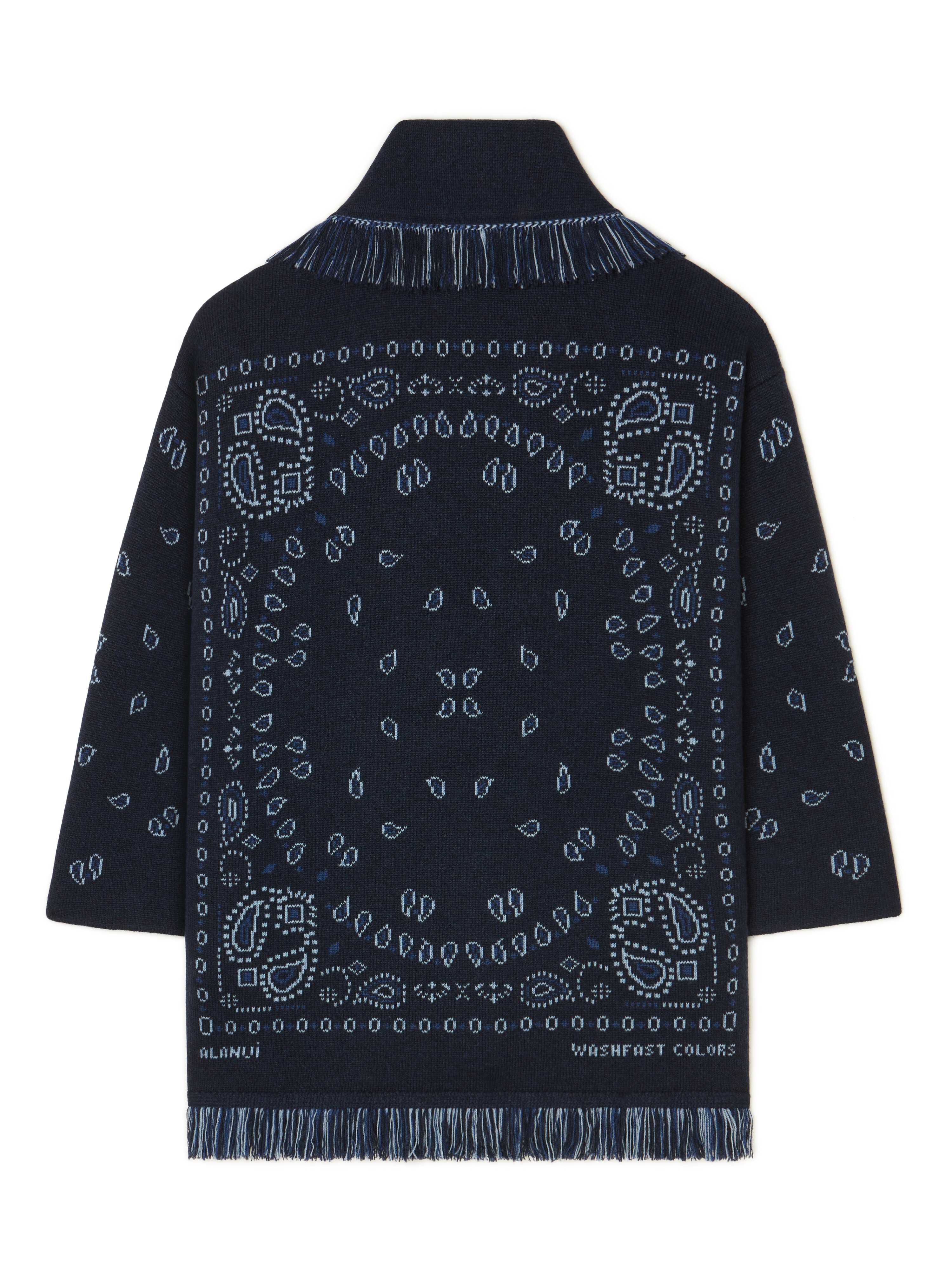 Alanui Bandana Jacquard Cardigan Midnight Blue-Multicolor LWHB064E24KNI002