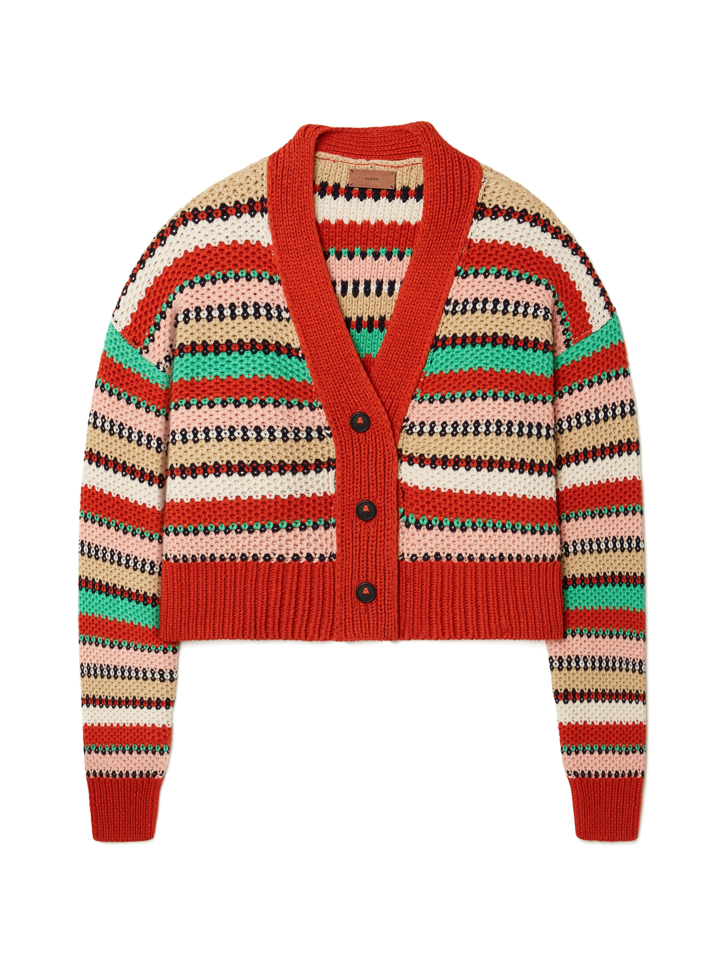 Alanui Sunny Stripes Cardicrop Furnace-Multicolor LWHB055R25KNI003