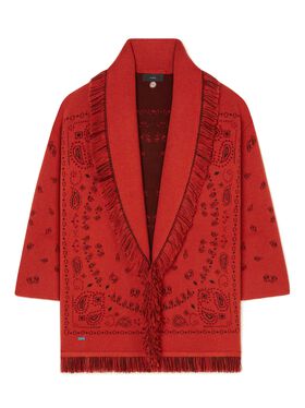 Alanui Bandana Jacquard Cardigan Beige LERI001F23PLA001