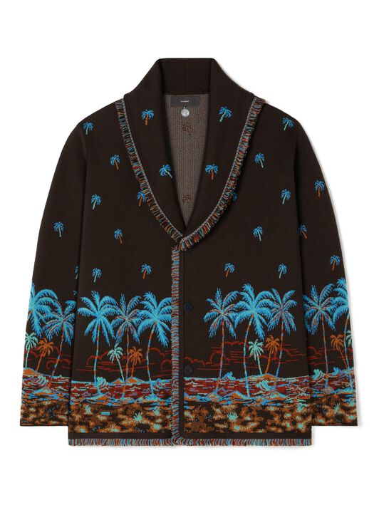Alanui The Tale Of Hawaiian Cardigan Coffee-Linseed LMHB039R25KNI002