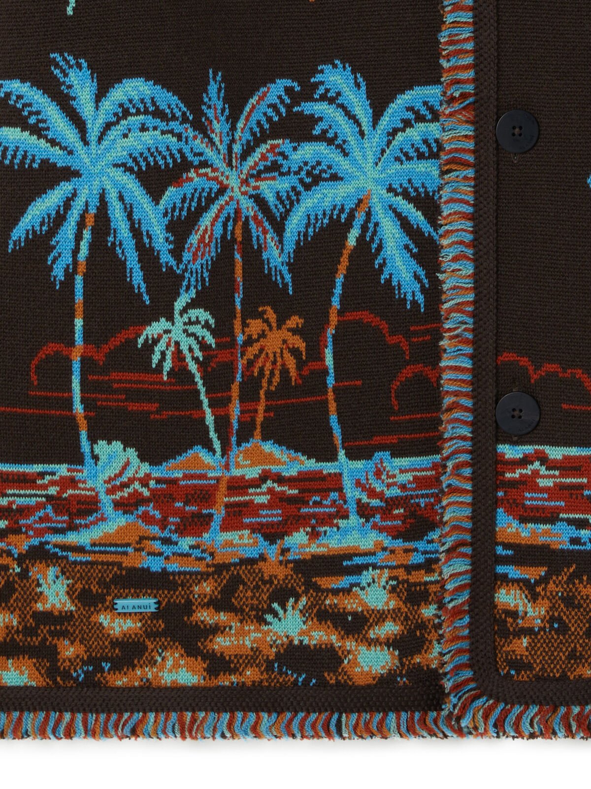 Alanui The Tale Of Hawaiian Cardigan Coffee-Linseed LMHB039R26KNI005 Alanui The Tale Of Hawaiian Cardigan Coffee-Linseed LMHB039R26KNI005