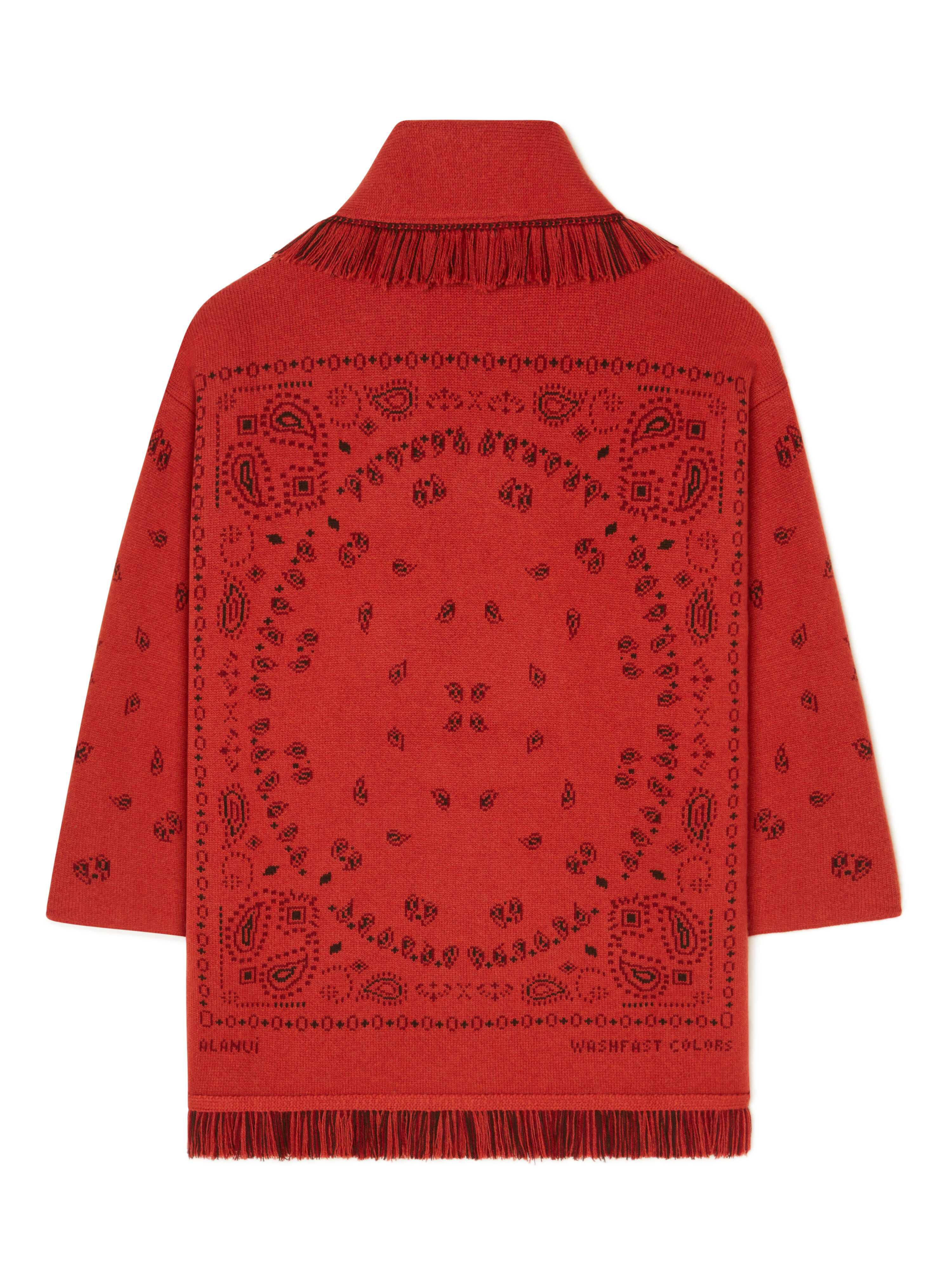 Alanui Bandana Jacquard Cardigan Spicy Red-Multicolor LWHB064E24KNI002