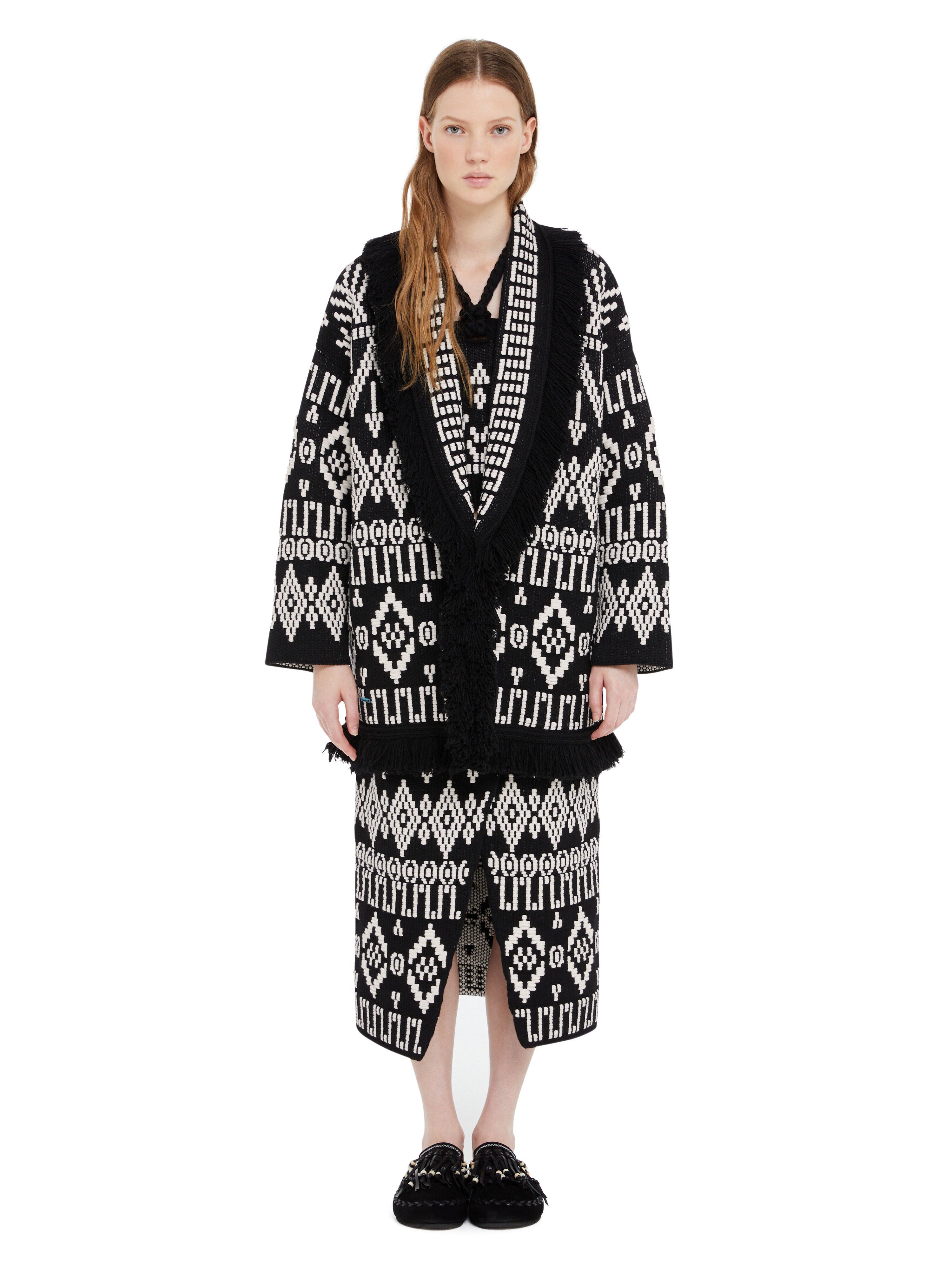 Alanui Jungle Beat Cardigan Black-White LWHB064R25KNI003