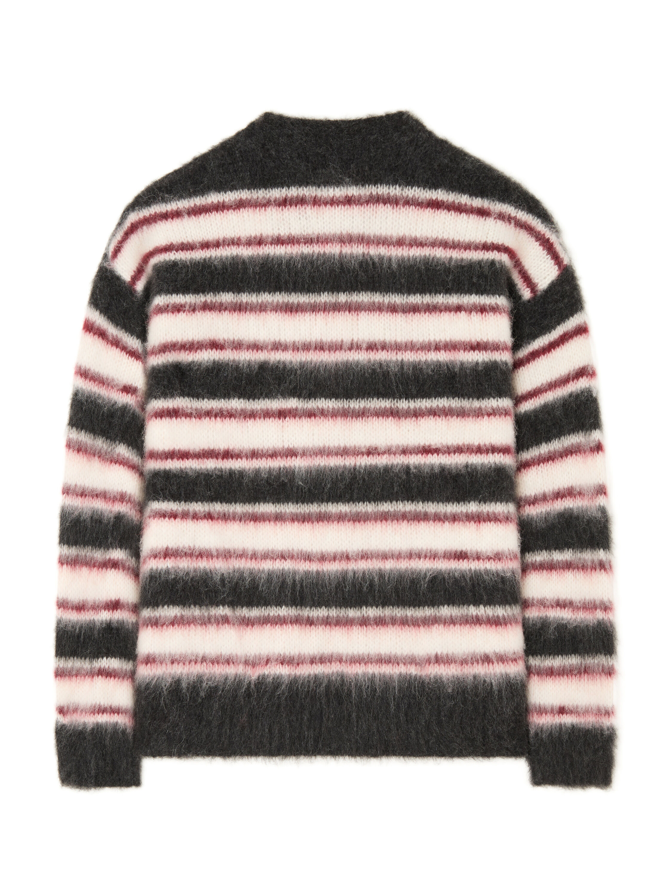 Alanui Grunge Stripes Sweater Charcoal-Ruby LWHE068E25KNI003