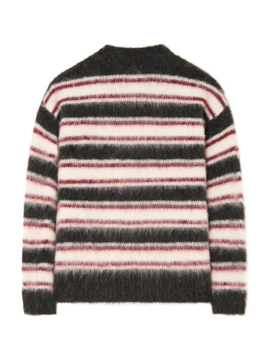 Alanui Grunge Stripes Sweater Charcoal-Ruby LWHE068E25KNI003 Alanui Grunge Stripes Sweater Charcoal-Ruby LWHE068E25KNI003