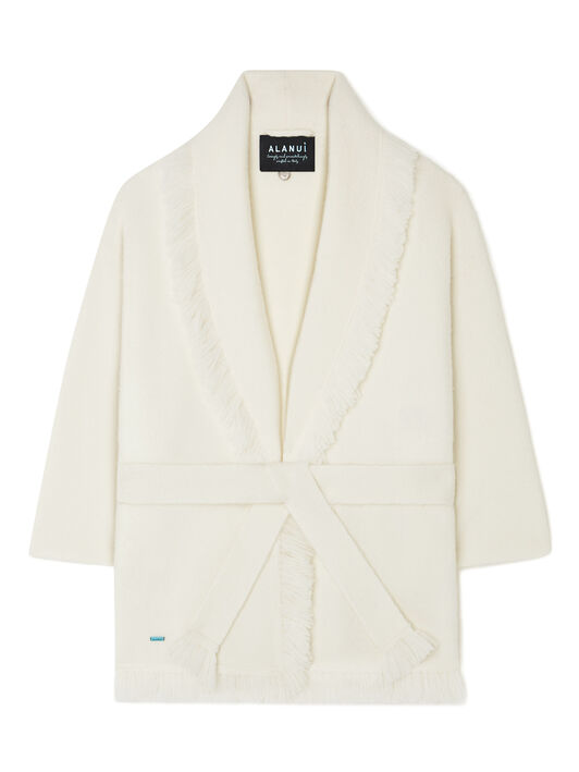 Alanui Alanui Finest Cardigan White LWHB064E25KNI00E Alanui Alanui Finest Cardigan White LWHB064E25KNI00E
