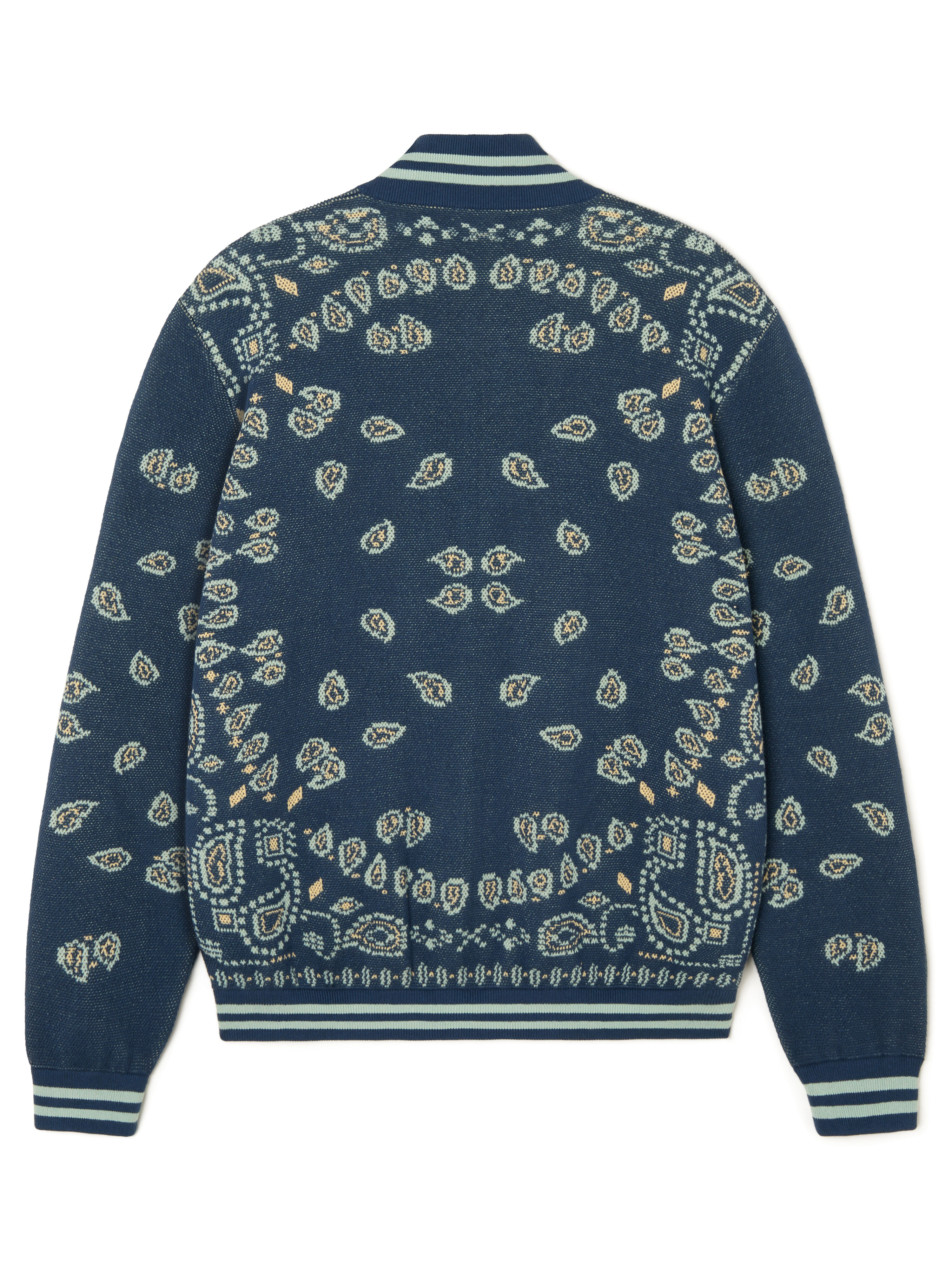 Bandana Piquet Jacquard Bomber Jacket in Arbour-Light Blue for Men