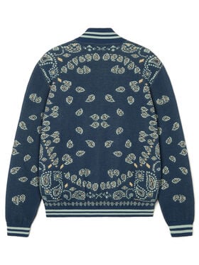 Alanui Bandana Piquet Jacquard Bomber Jacket Arbour-Light Blue