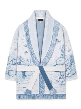 Alanui Deep In The Ocean Cardigan Chalk-Light Blue