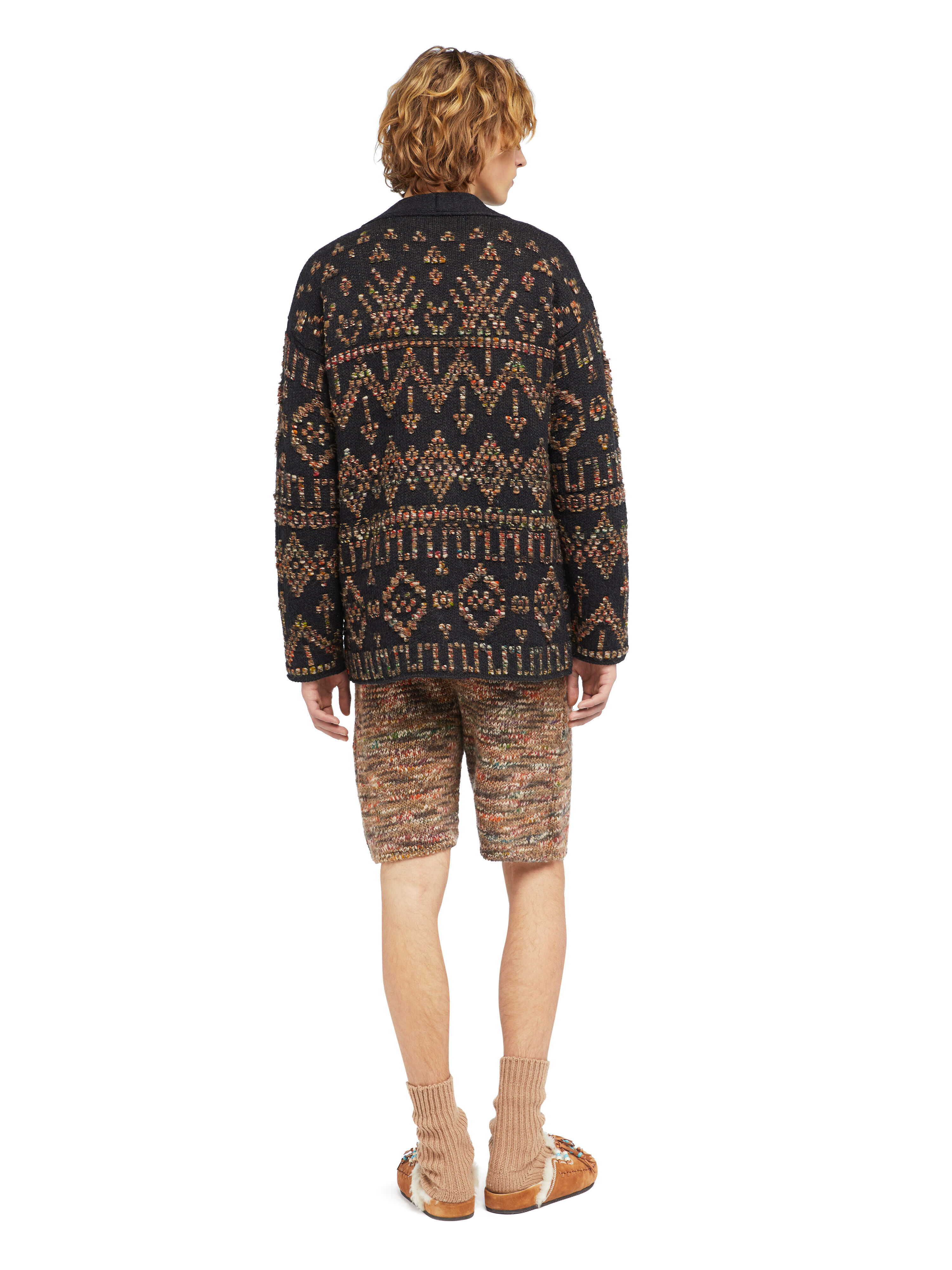 Alanui Grunge Beat Cardigan Charcoal-Multicolor LMHB027E25KNI001