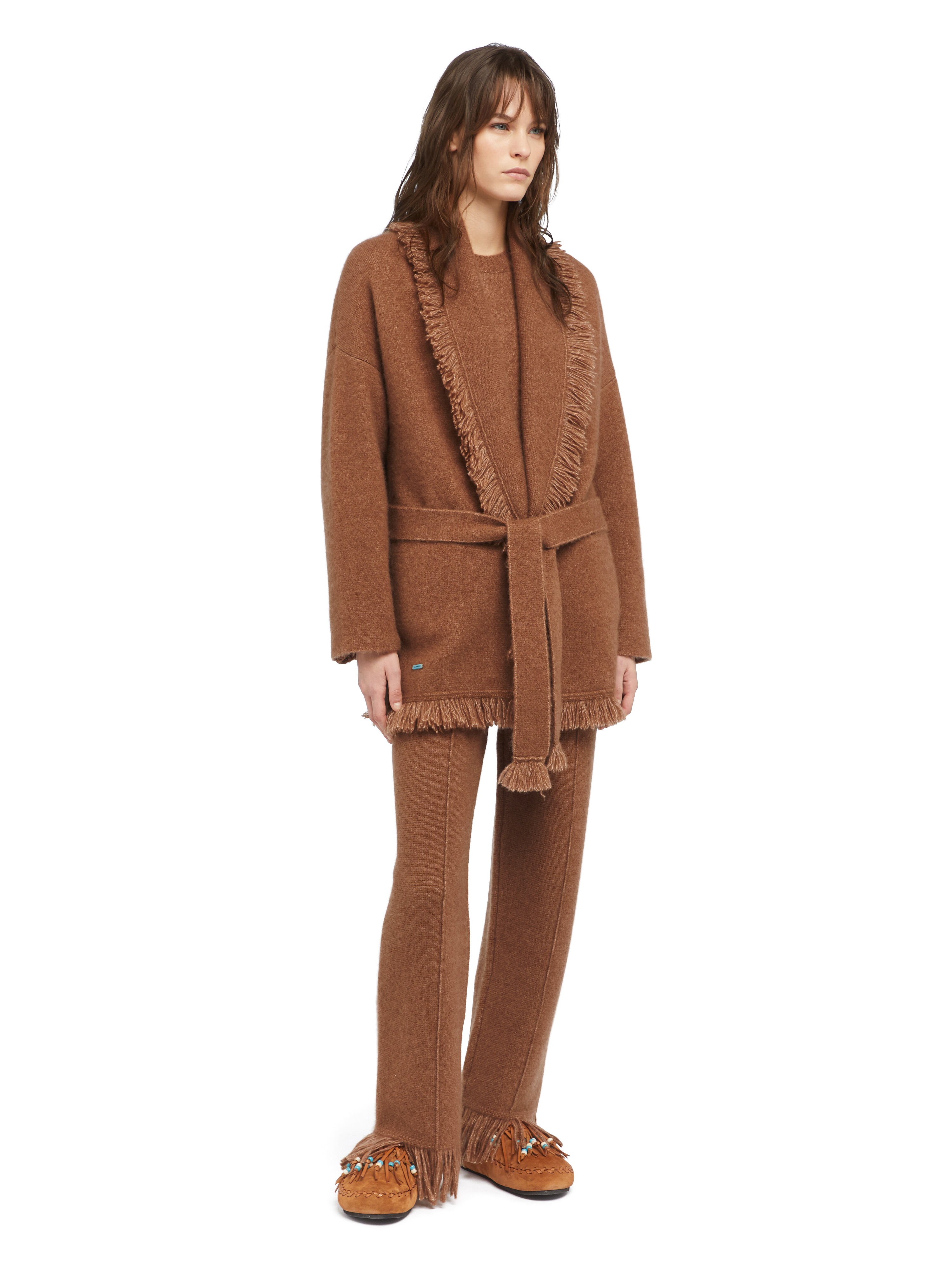Alanui Alanui Finest Cardigan Luli Brown LWHB064E25KNI00E