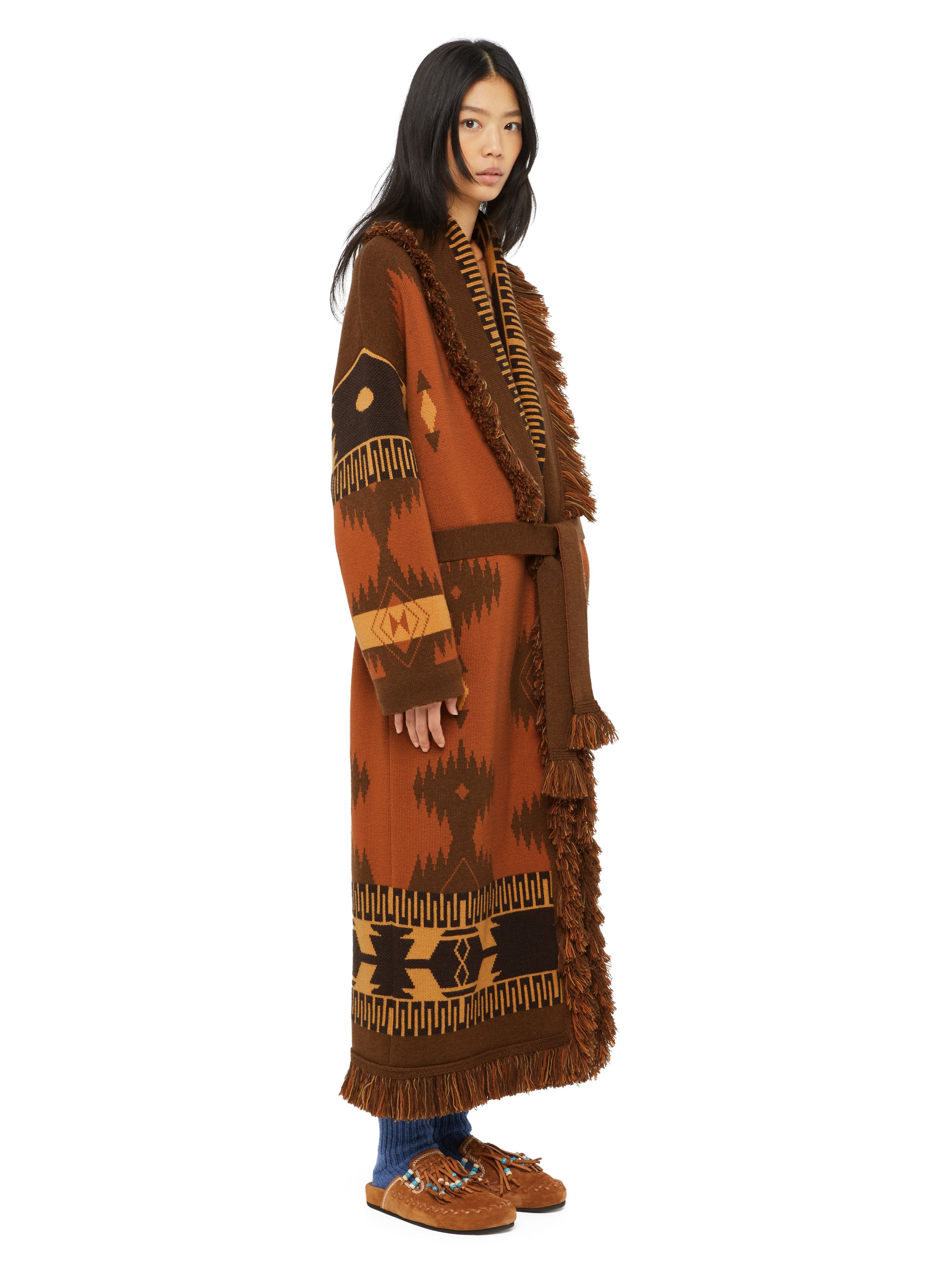 Alanui Icon Jacquard Coat Tamarind-Castagno LWHQ003E24KNI002