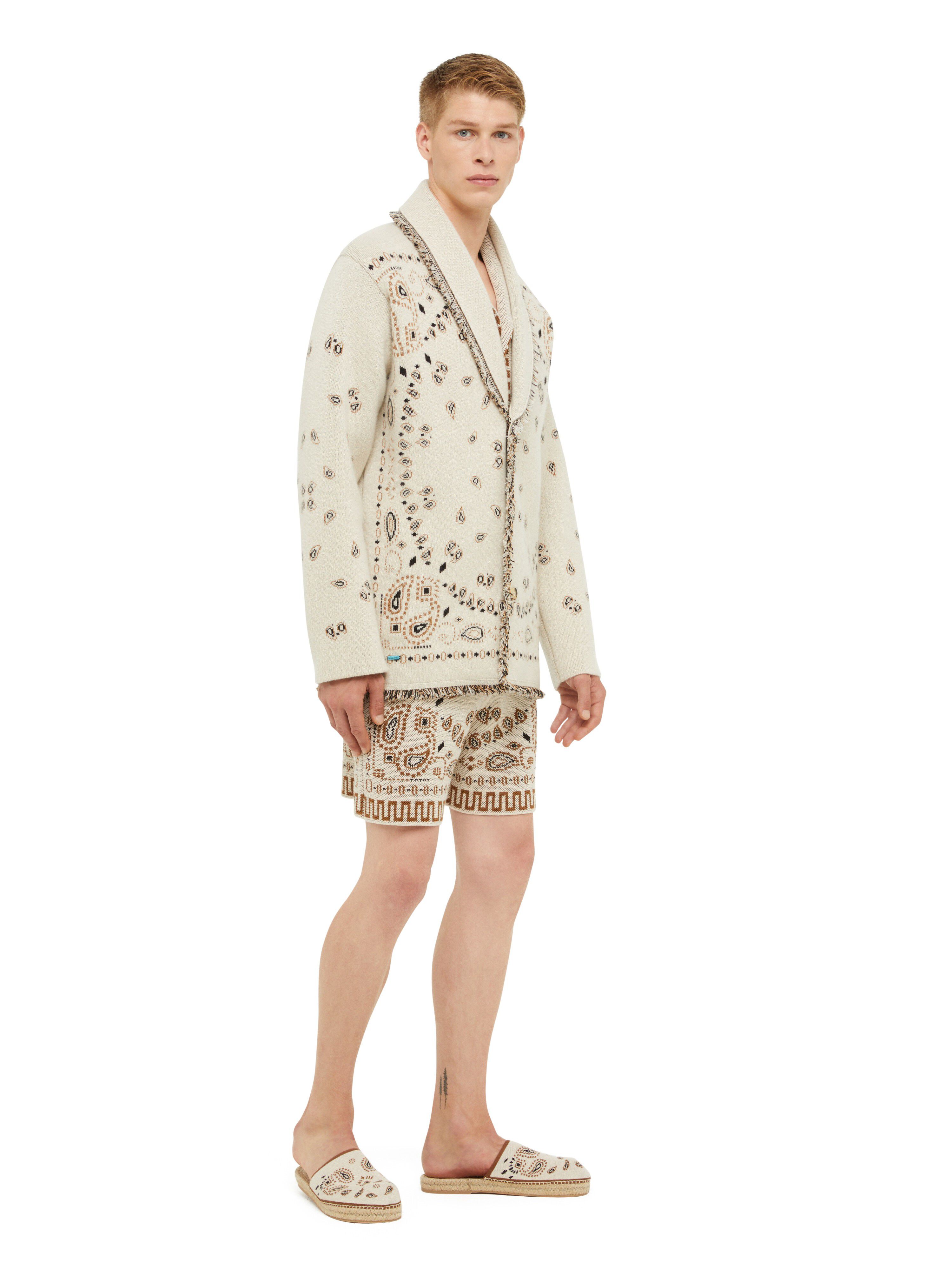Alanui Bandana Jacquard Cardigan Curcuma LMHB039R24KNI006