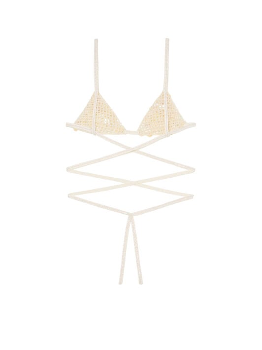 Alanui Light Between Palms Bra White Pearl LWAE002R26MAT001 Alanui Light Between Palms Bra White Pearl LWAE002R26MAT001