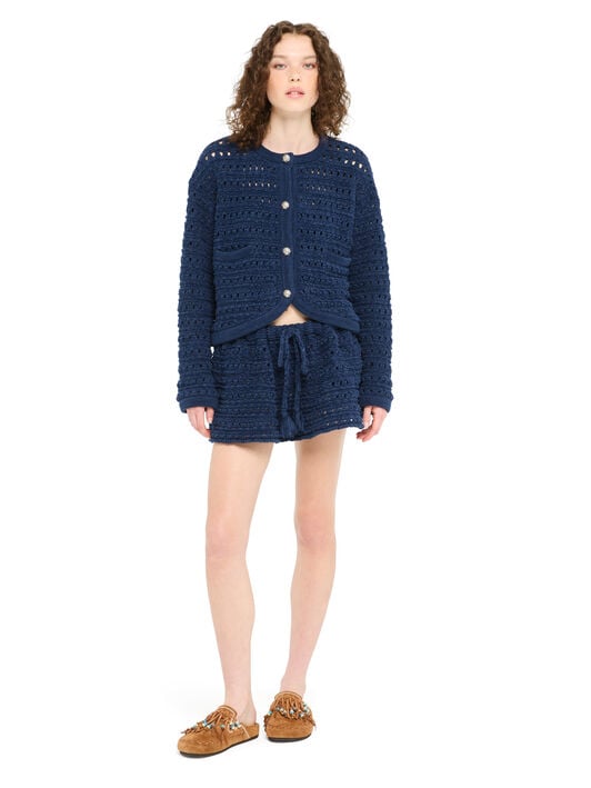 Alanui The Breath Of The Lagoon Jacket Deep Blue LWHB087R26KNI001 Alanui The Breath Of The Lagoon Jacket Deep Blue LWHB087R26KNI001