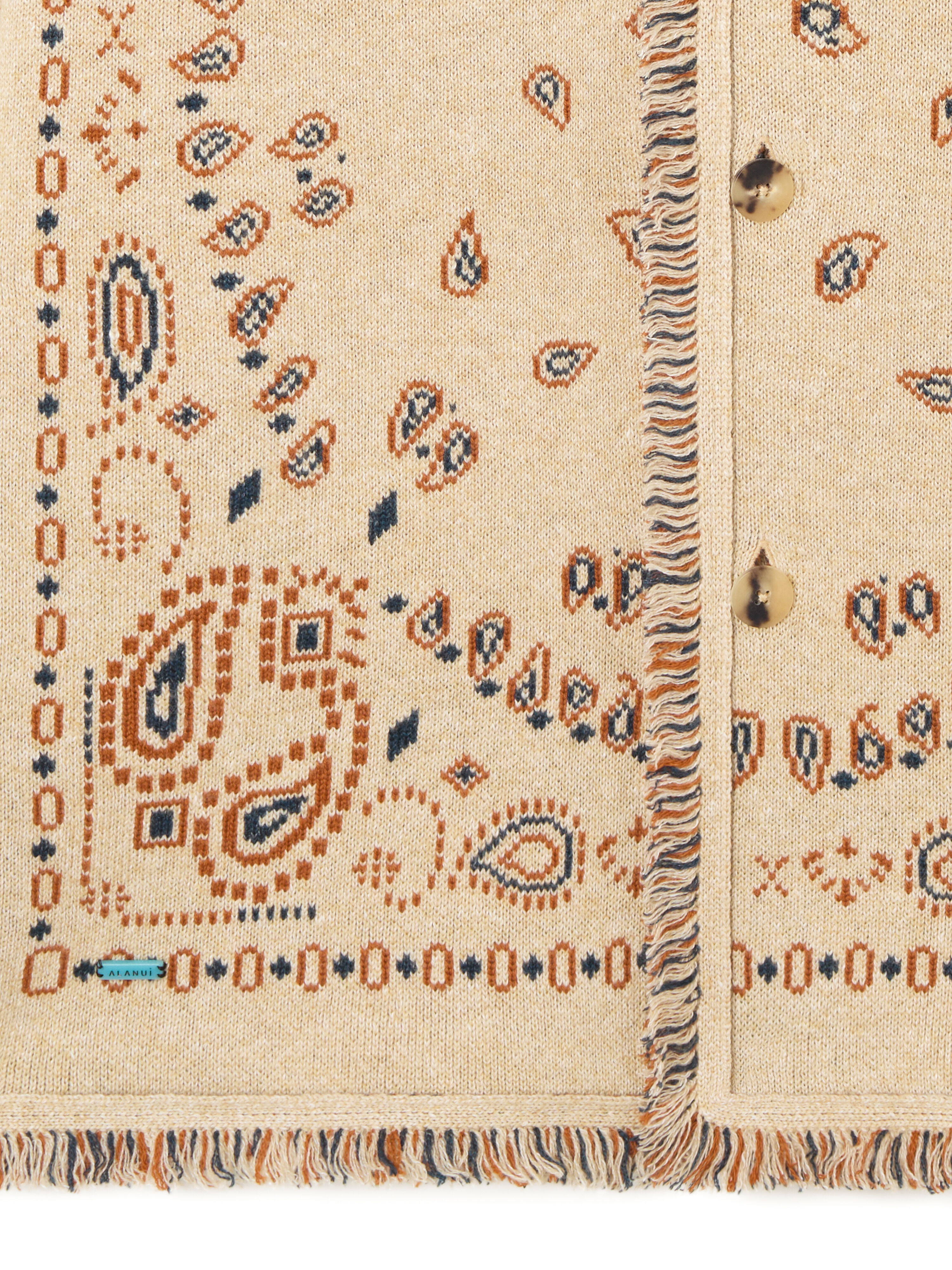 Alanui Bandana Jacquard Cardigan Sand-Red Earth LMHB039R26KNI001