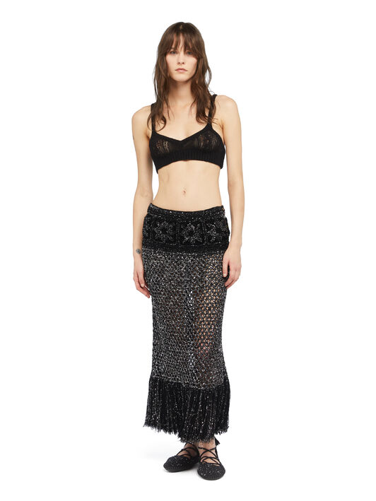 Alanui City Lights Skirt Black-Silver LWHL02EE25KNI001