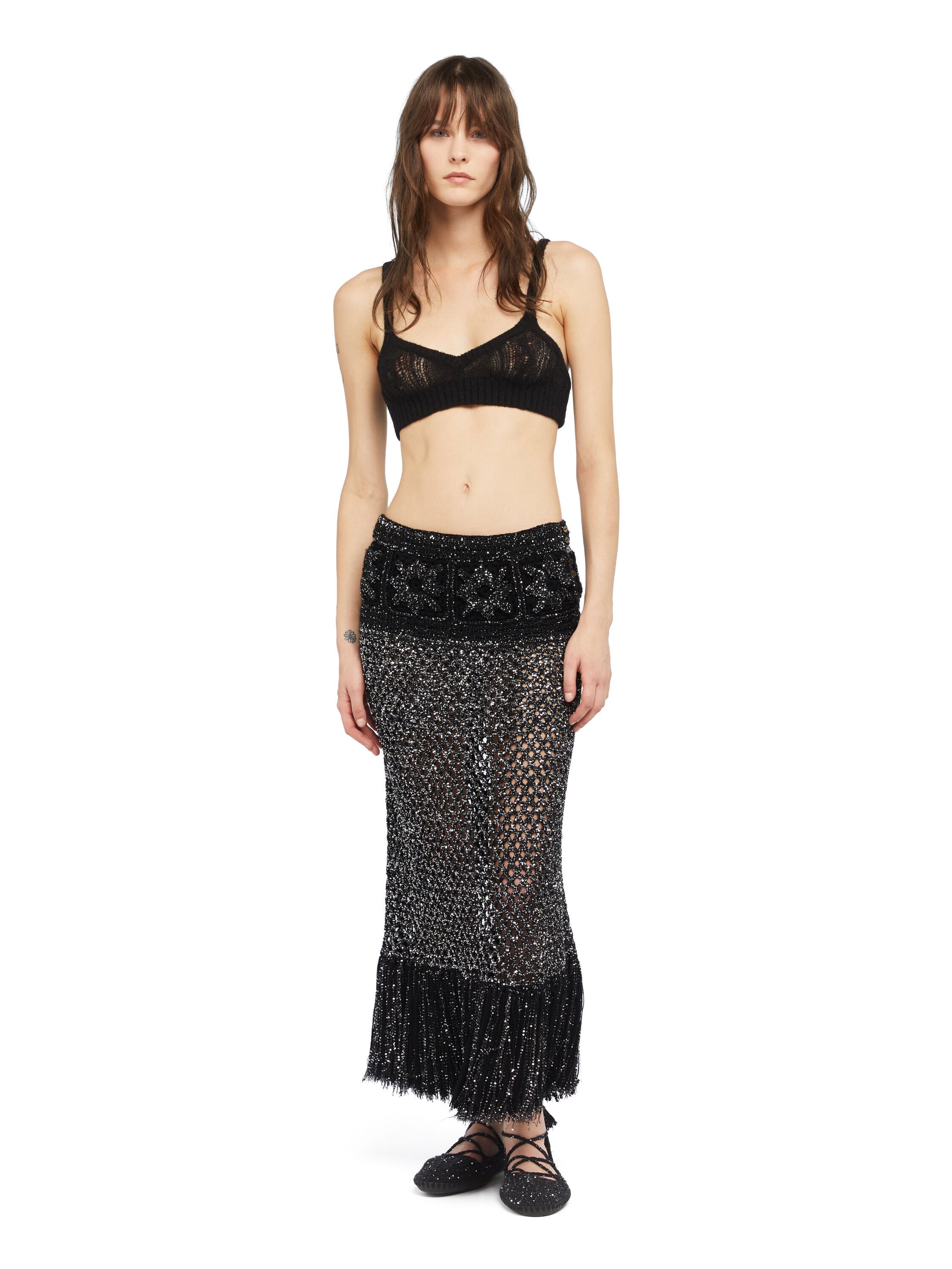 Alanui City Lights Skirt Black-Silver LWHL02EE25KNI001