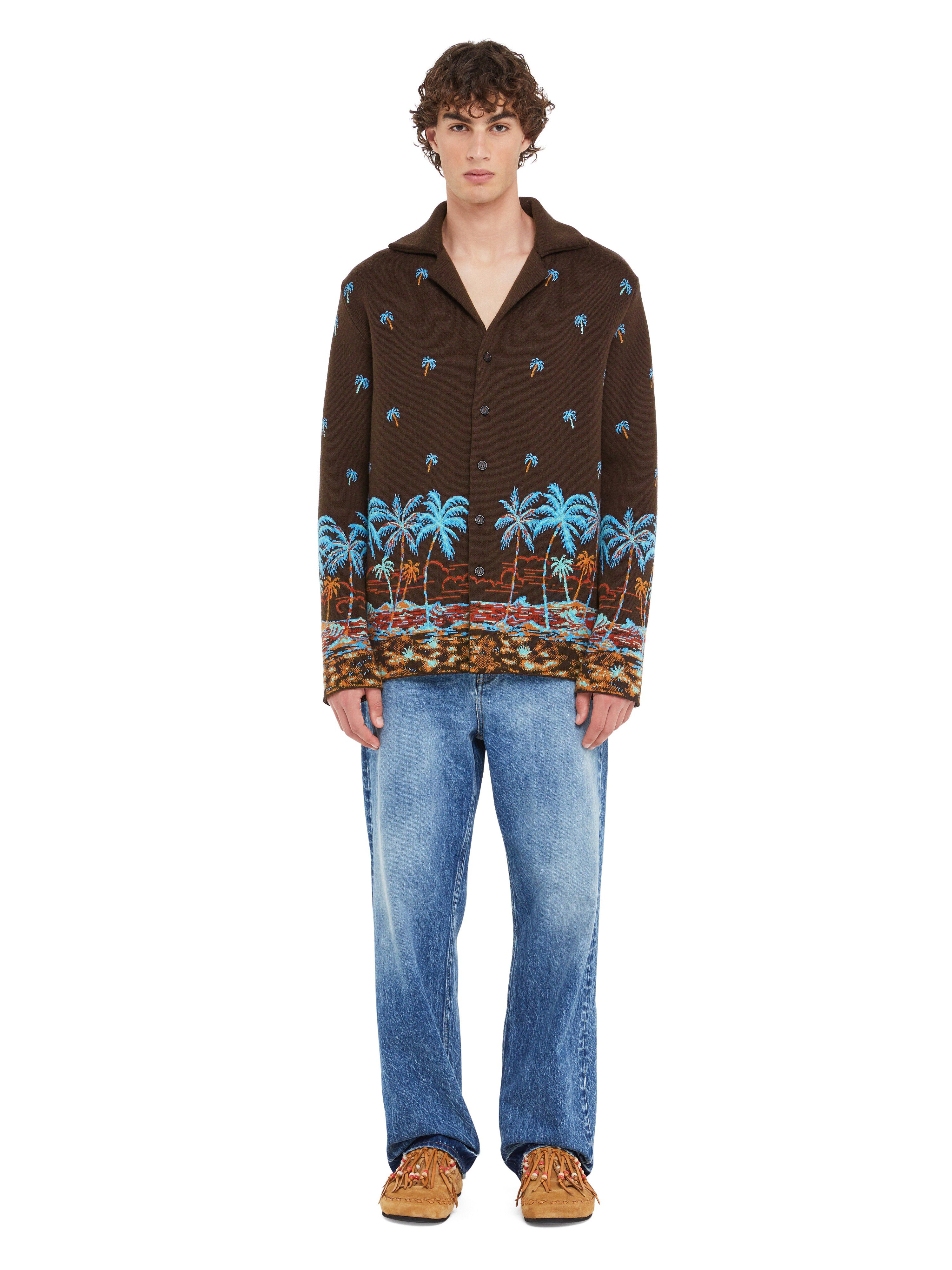 Alanui The Tale Of Hawaiian Shirt Coffee-Linseed LMHY004R25KNI001