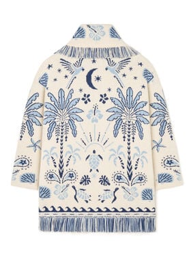 Alanui Echoes Of The Island Cardigan Chalk-Light Blue