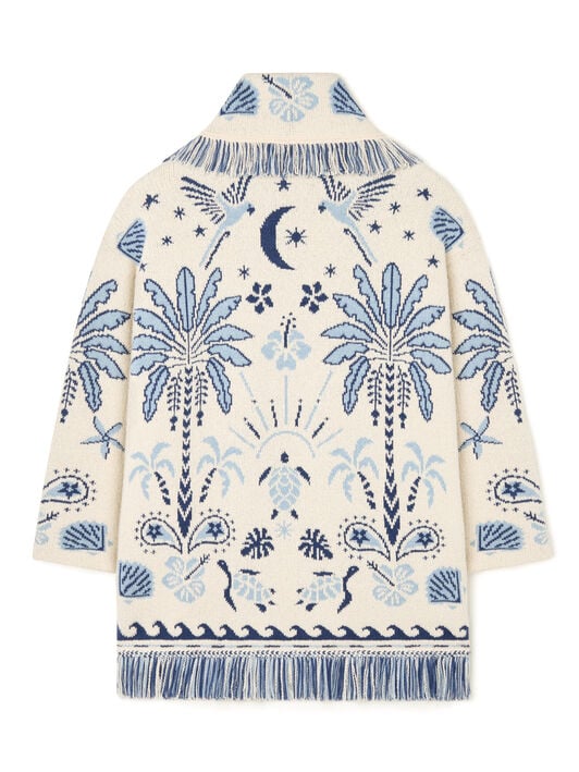 Alanui Echoes Of The Island Cardigan Chalk-Light Blue LWHB064R26KNI003 Alanui Echoes Of The Island Cardigan Chalk-Light Blue LWHB064R26KNI003