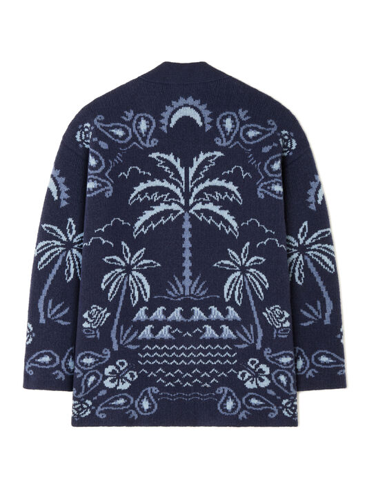 Alanui Glimpse Of Eden Cardigan Midnight-Denim LMHB027E25KNI003