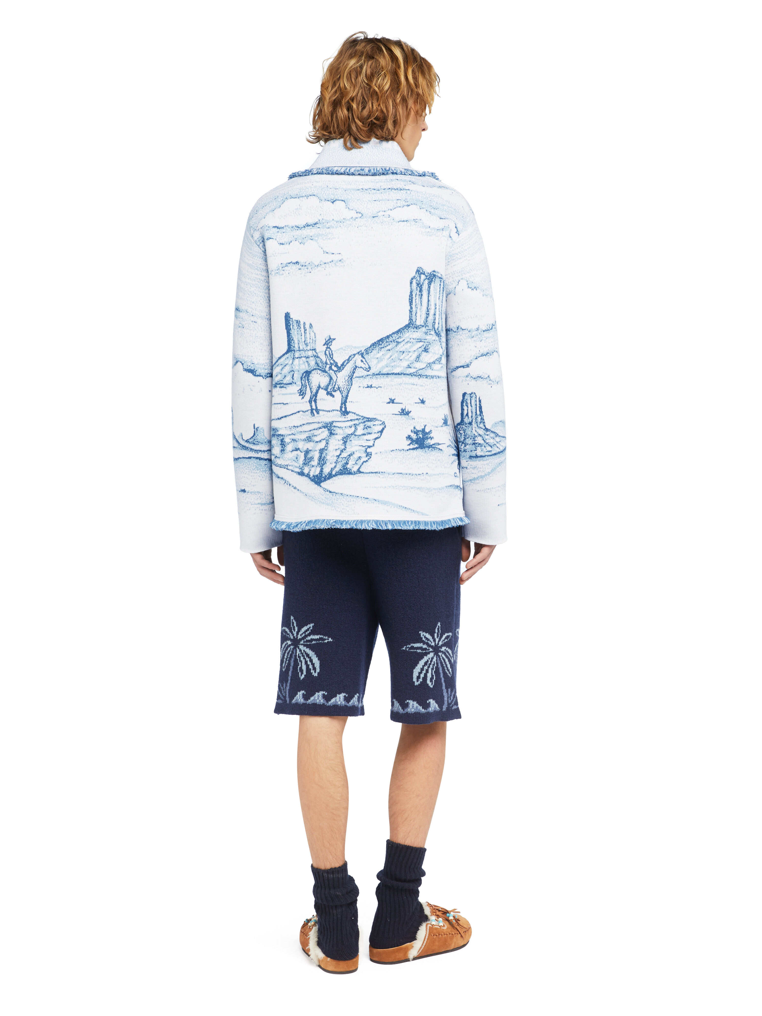 Alanui Silent Rider Cardigan Chalk-Bluebell LMHB038E25KNI002