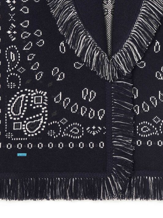 Alanui Bandana Jacquard Cardigan Midnight Blu LWHB064F23KNI002