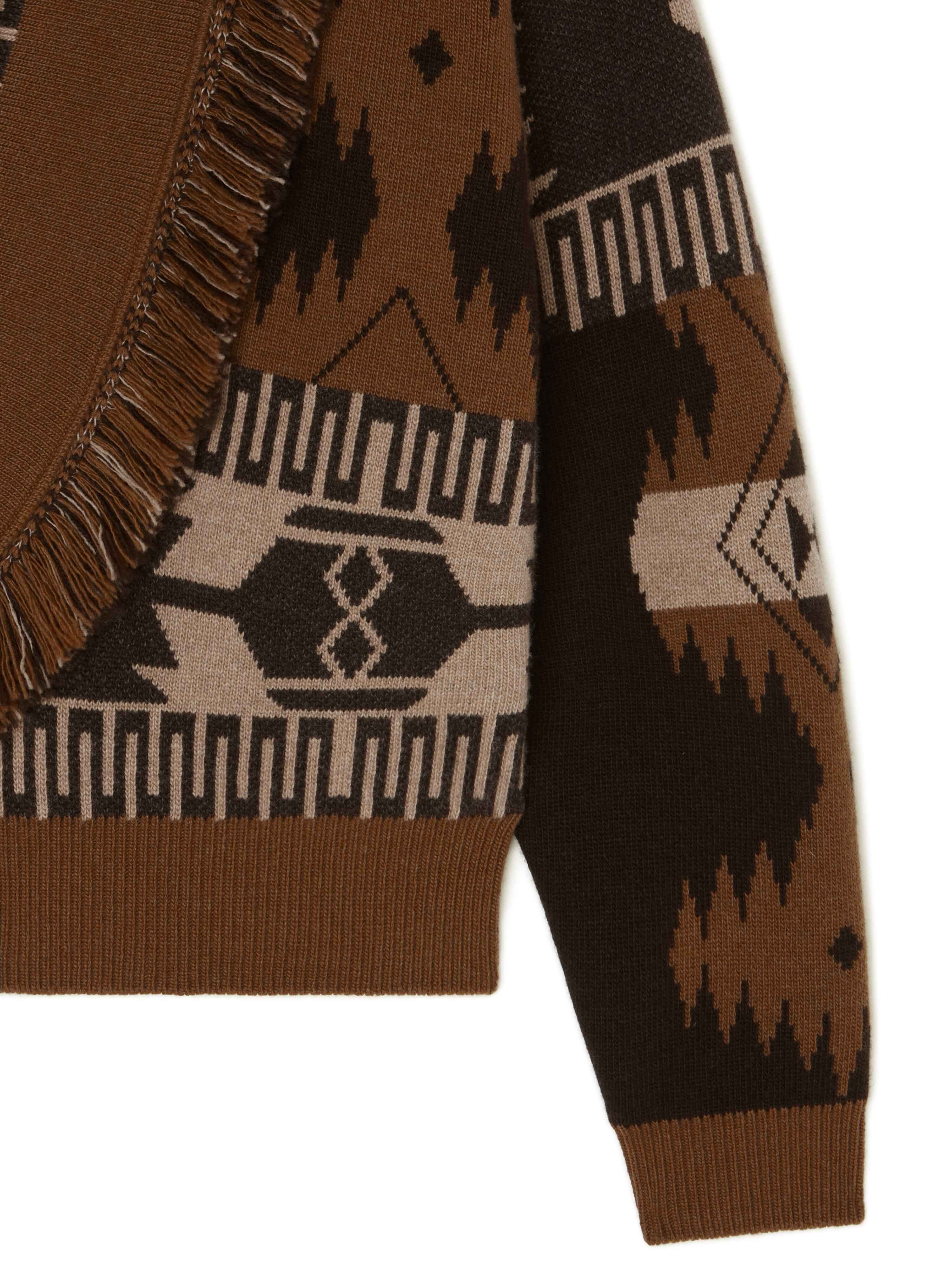 Alanui Icon Jacquard Cardi-Bomber Coffee-Dakar LWHB026E24KNI002