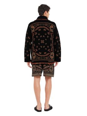 Alanui Bandana Jacquard Cardigan Black-Furnace