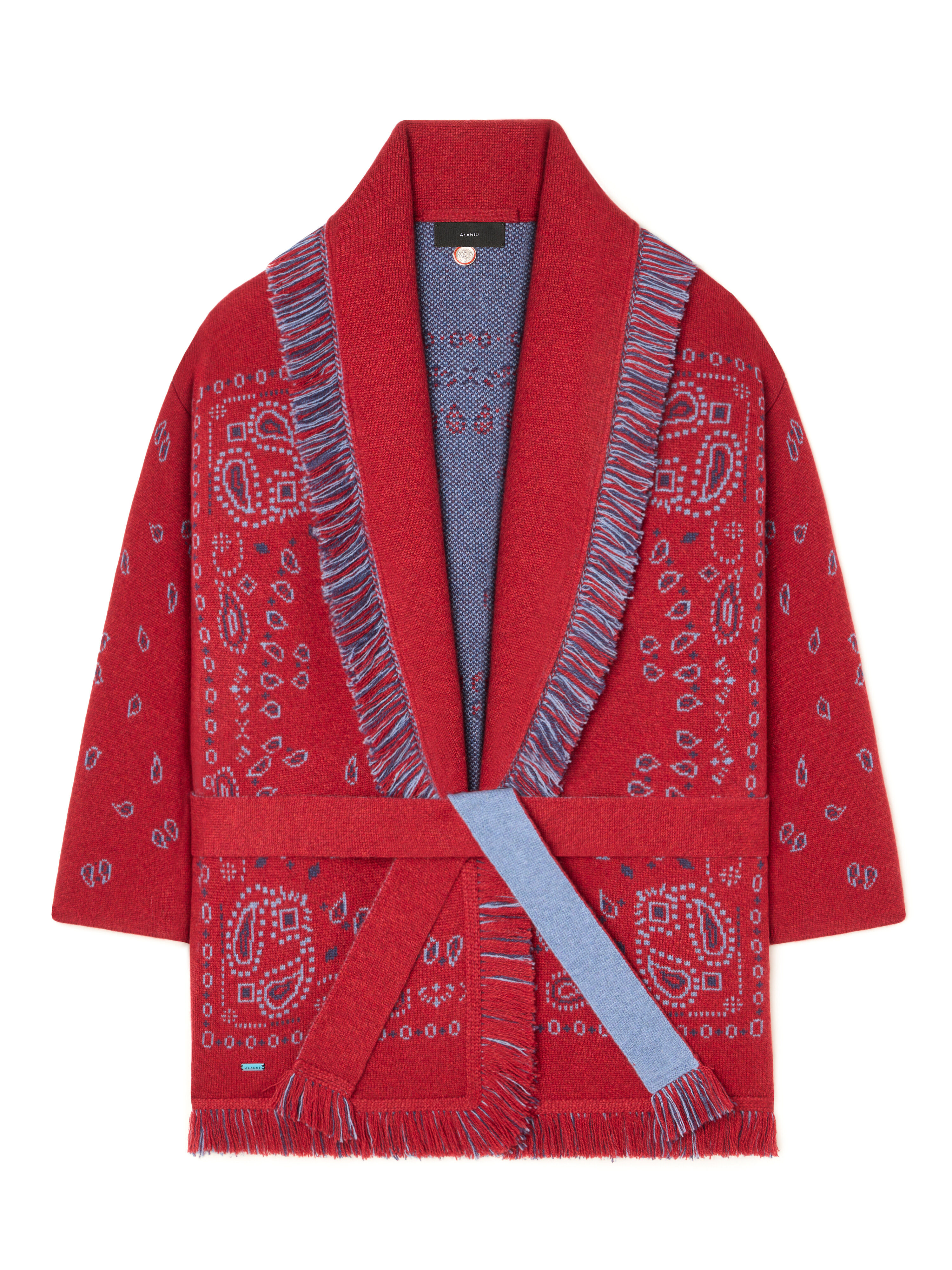 Alanui Bandana Jacquard Cardigan Ruby-Multicolor LWHB064E25KNI001