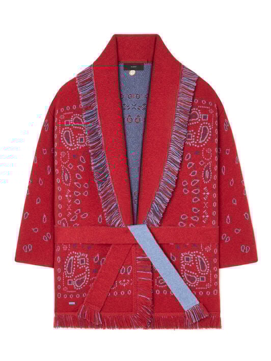 Alanui Bandana Jacquard Cardigan Ruby-Multicolor LWHB064E25KNI001 Alanui Bandana Jacquard Cardigan Ruby-Multicolor LWHB064E25KNI001