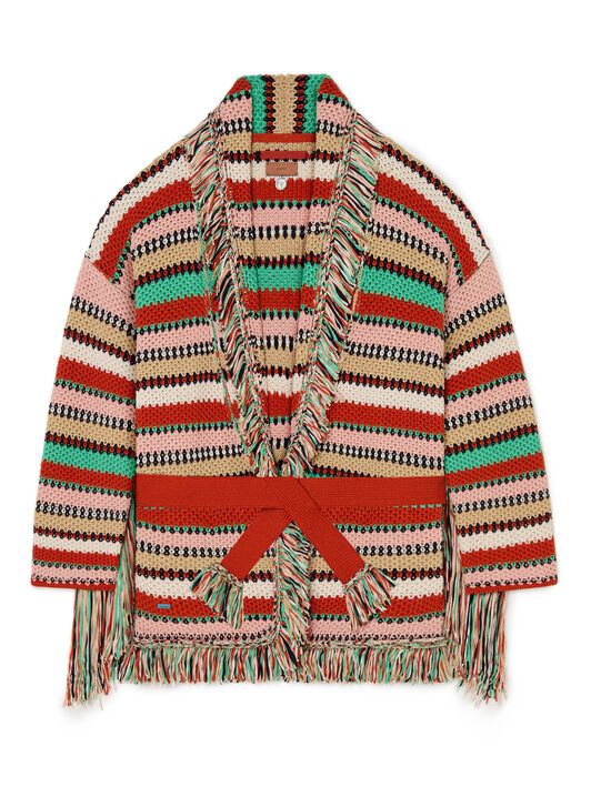 Alanui Sunny Stripes Cardigan Furnace-Multicolor LWHB064R25KNI00D