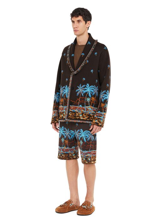 Alanui The Tale Of Hawaiian Cardigan Coffee-Linseed LMHB039R25KNI002