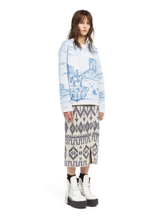 Alanui Silent Rider Sweater Chalk-Bluebell LWHE068E25KNI002