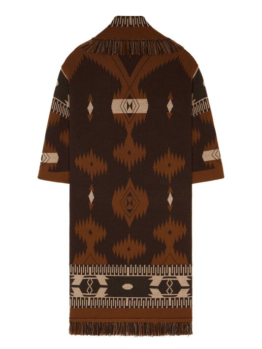 Alanui Icon Jacquard Coat Coffee-Dakar LWHQ003E24KNI002