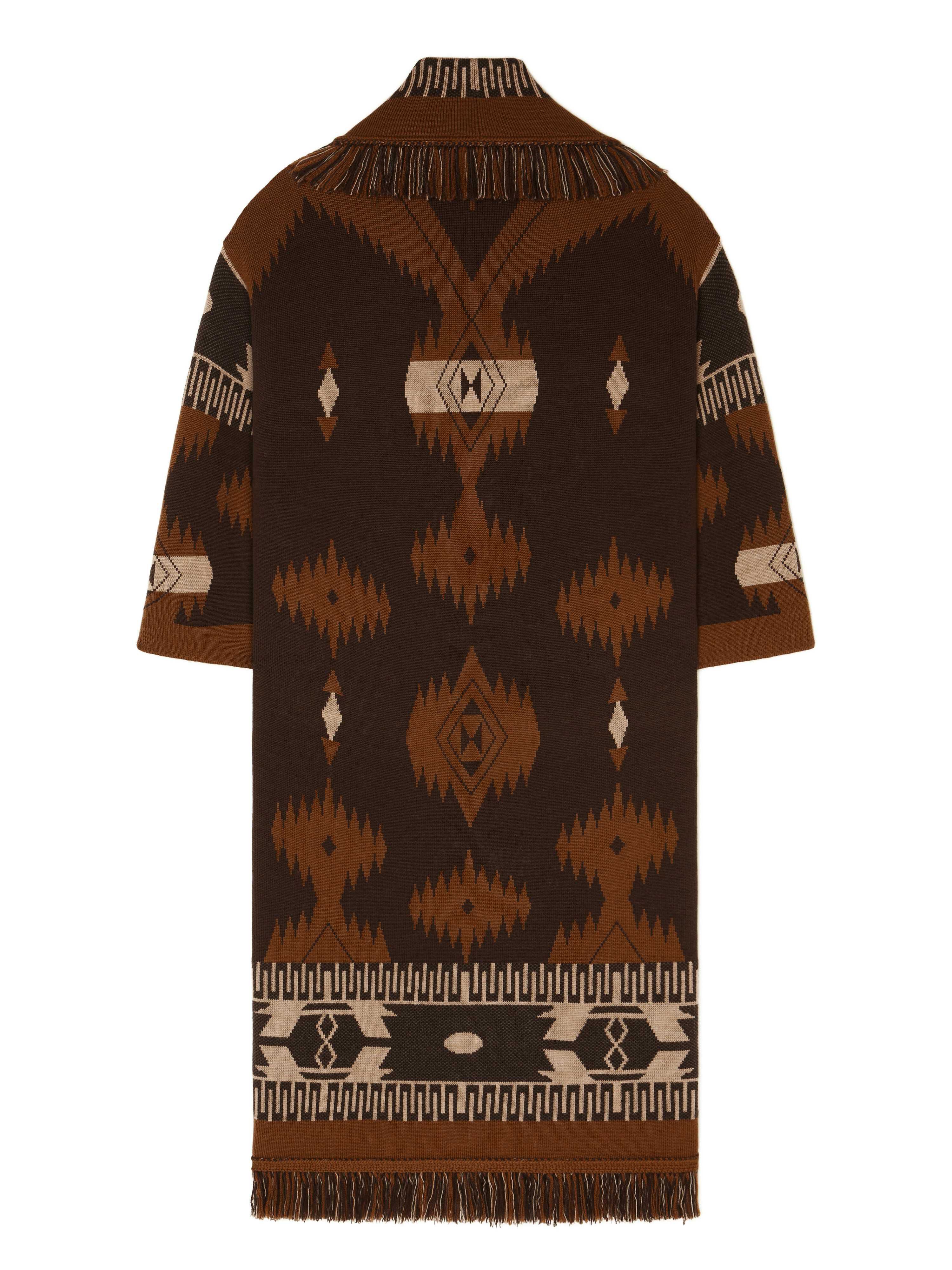 Alanui Icon Jacquard Coat Coffee-Dakar LWHQ003E24KNI002