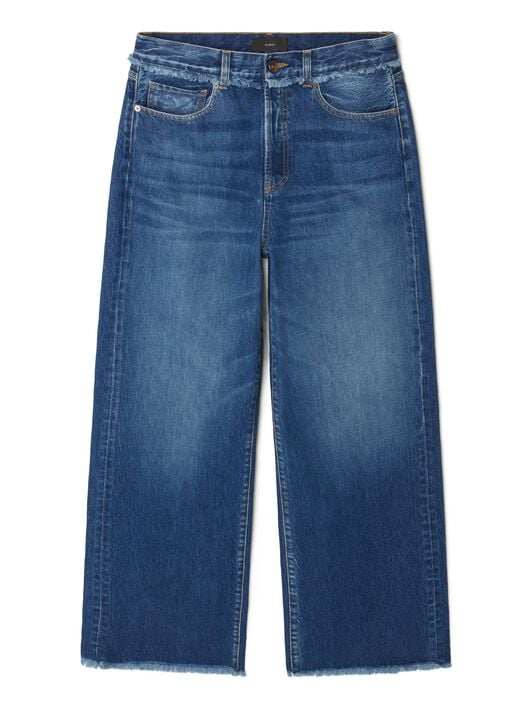 Alanui Fringed Relaxed Denim Pants Dark Wash Blue Denim LWYA01AR25DEN001