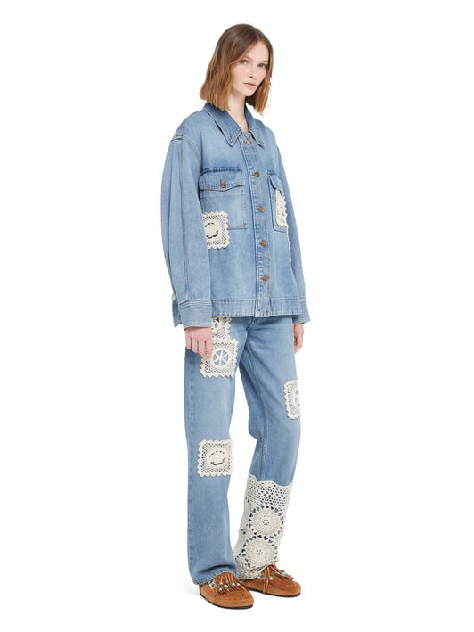 Alanui Island’S Diary Denim Overshirt Light Wash Denim LWYD004R26DEN002 Alanui Island’S Diary Denim Overshirt Light Wash Denim LWYD004R26DEN002