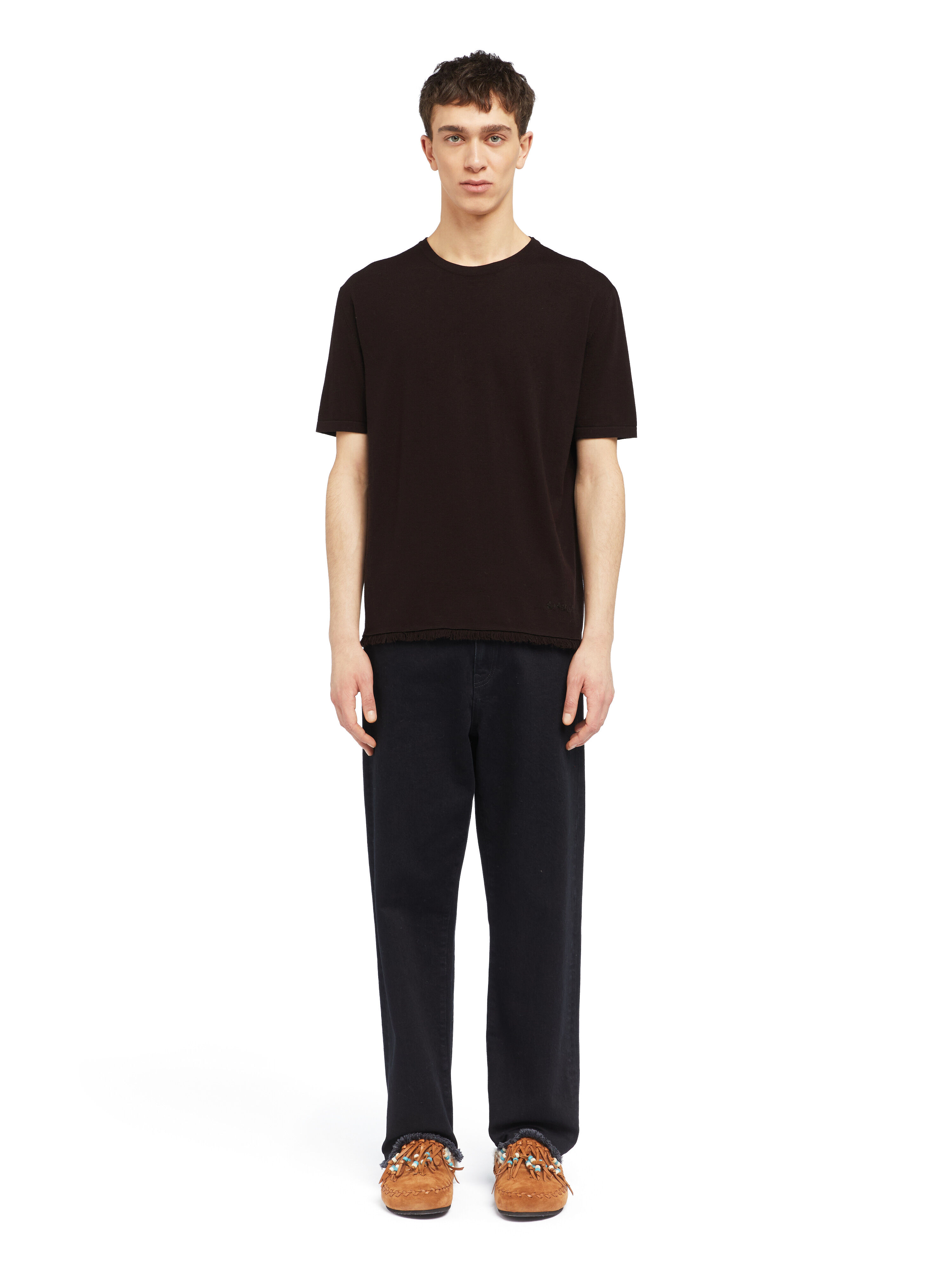 Alanui Knit T-Shirt Coffee LMHW002E25KNI001