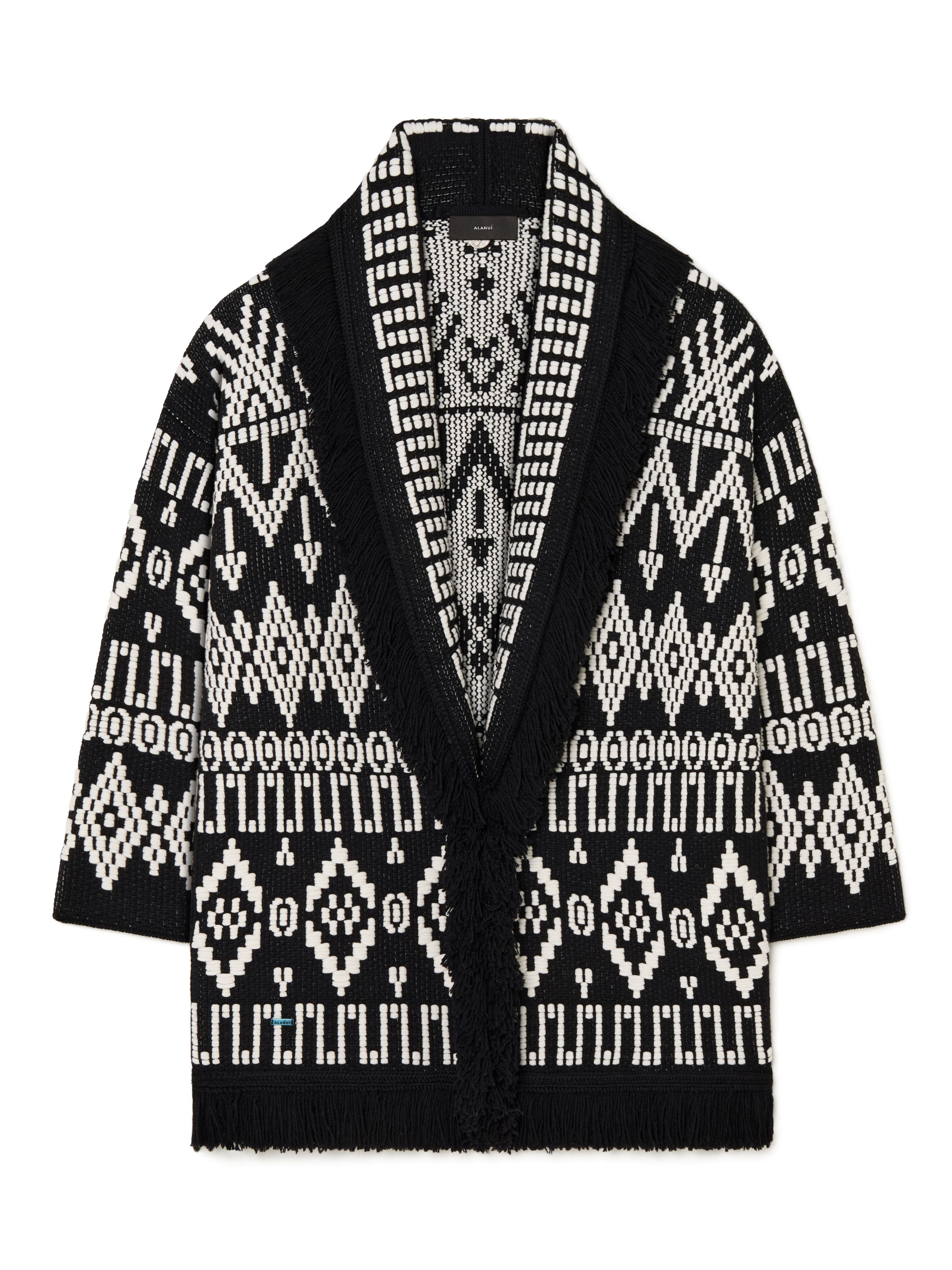 Alanui Jungle Beat Cardigan Black-White LWHB064R25KNI003