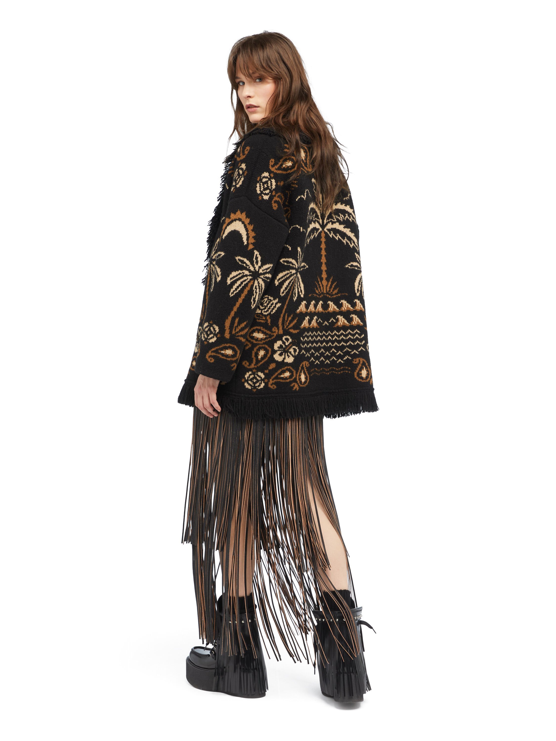 Alanui Glimpse Of Eden Cardigan Black-Dakar LWHB064E25KNI00C
