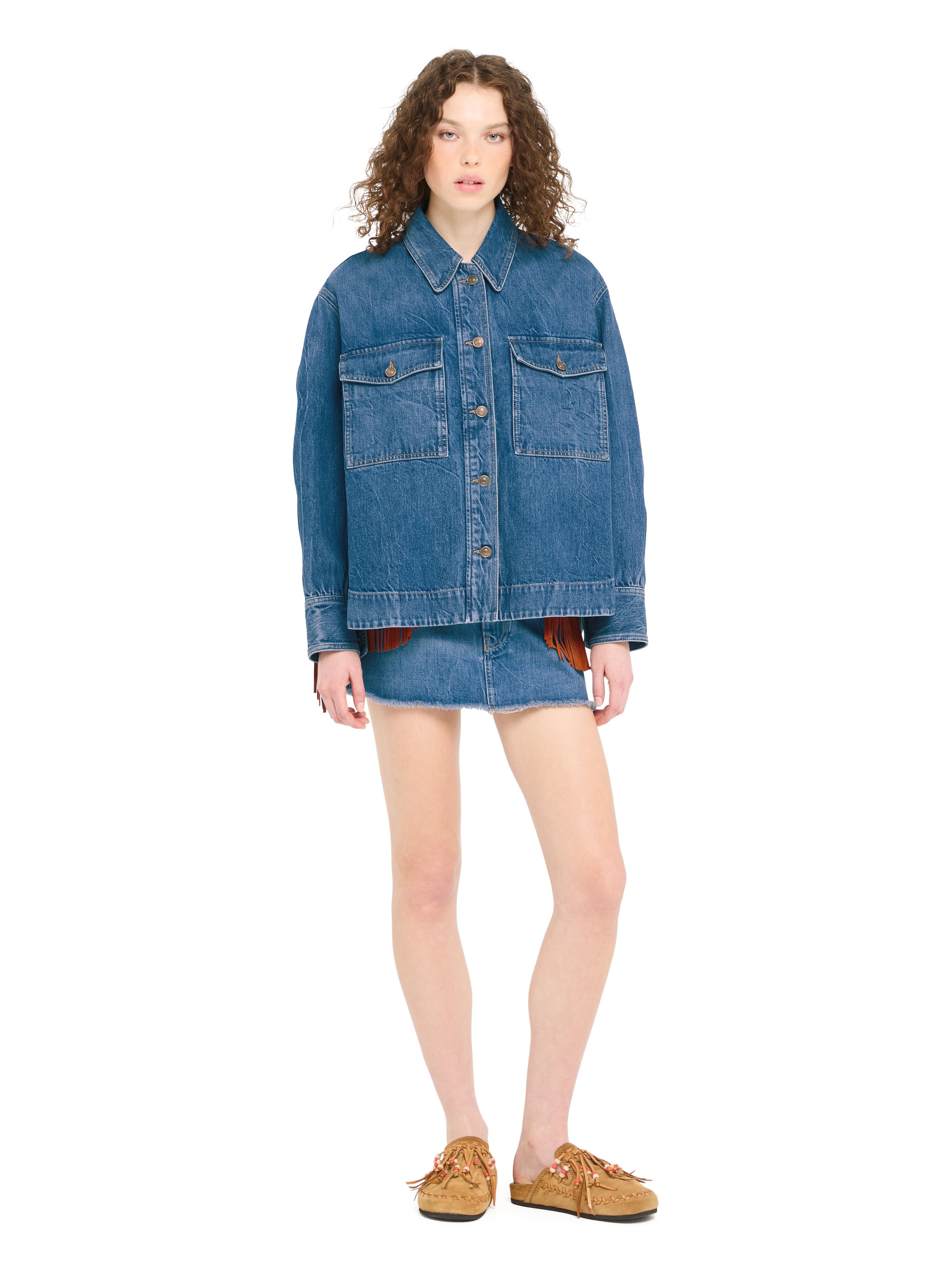 Alanui Golden Dusk Denim Overshirt Medium Wash Denim LWYD004R26DEN001