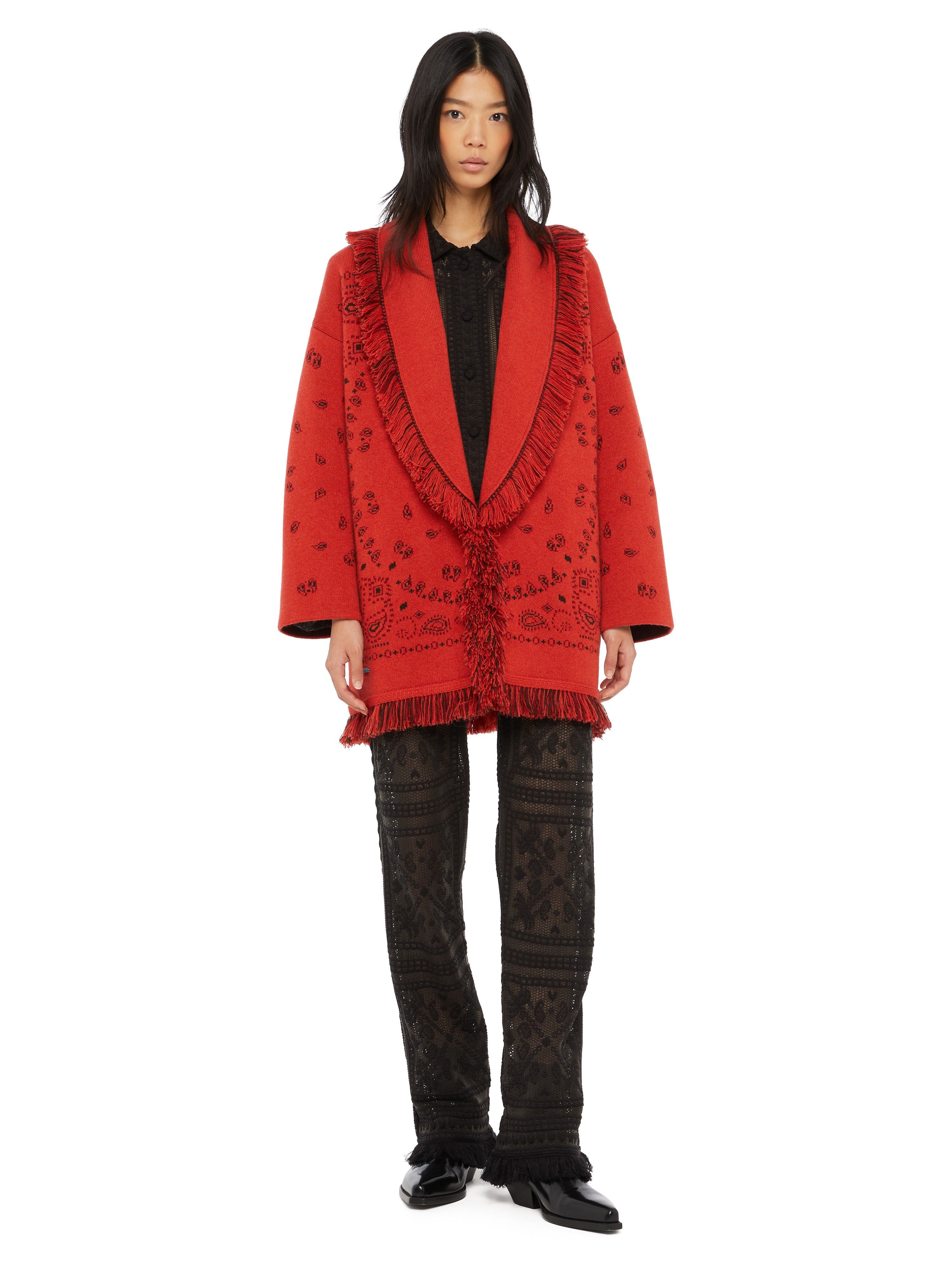 Alanui Bandana Jacquard Cardigan Spicy Red-Multicolor LWHB064E24KNI002
