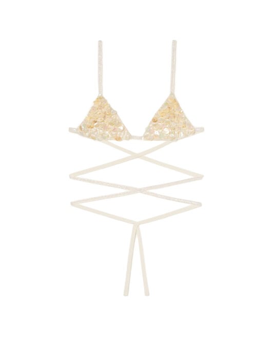 Alanui Light Between Palms Bra White Pearl LWAE002R26MAT001 Alanui Light Between Palms Bra White Pearl LWAE002R26MAT001