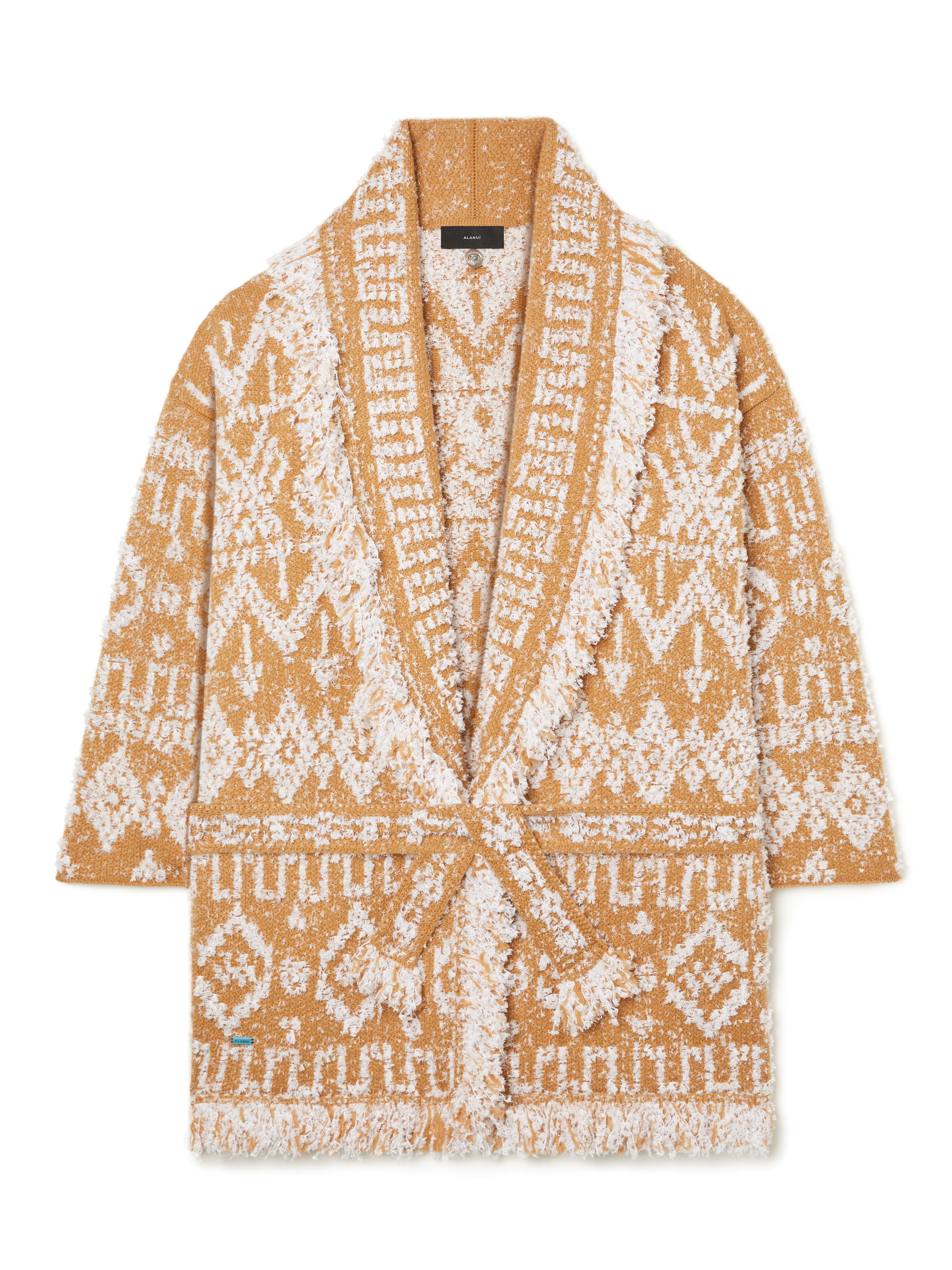 Alanui Send Beat Cardigan Sand-White Pearl LWHB064R26KNI004 Alanui Send Beat Cardigan Sand-White Pearl LWHB064R26KNI004